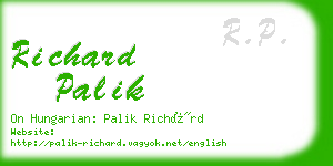 richard palik business card